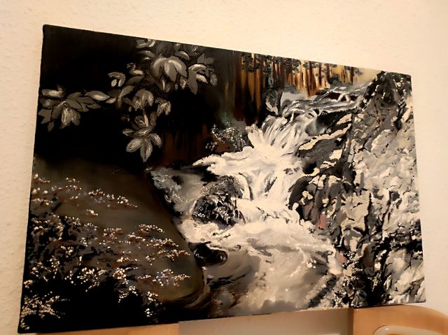 Cuadro paisaje cascada