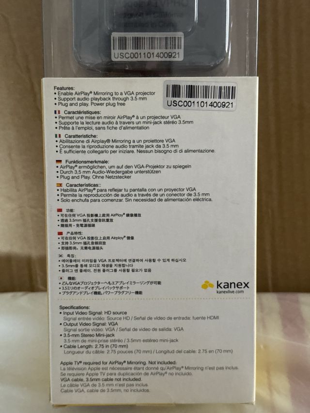 Adaptador Kanex ATV Pro AirPlay a VGA