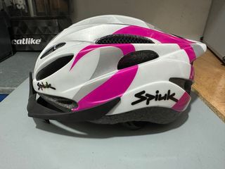 Casco bici Spiuk blanco y rosa. talla M