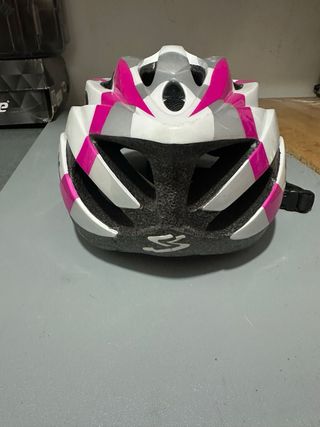 Casco bici Spiuk blanco y rosa. talla M