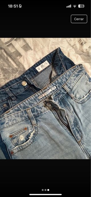 2 Vaqueros - Jeans - Azul- (Mom y Vintage Denim)