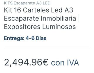 Kit LED escaparate inmobiliaria: 18x A3