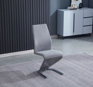 Silla Comedor Rin Gris - Metal & Terciopelo