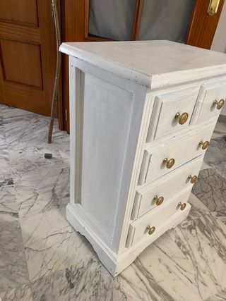 ✅ Cajonera vintage blanca 5 cajones