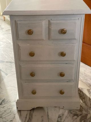 ✅ Cajonera vintage blanca 5 cajones