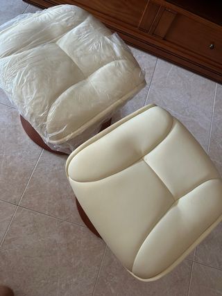 Puffs reposapiés crema - 2 uds