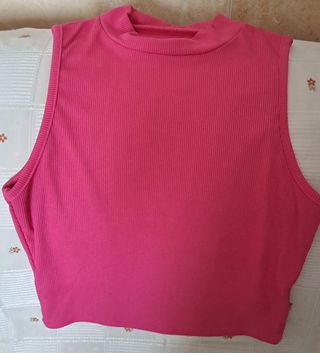 Top corto rosa | Talla S