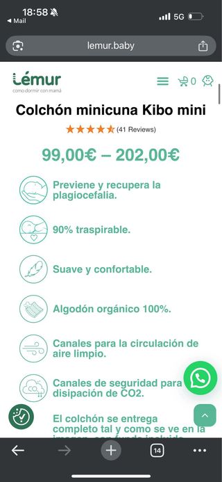 colchon para mini cuna 50x80 marca lemur baby