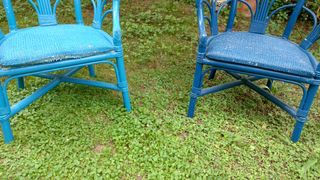 Sillones ratán azul - 2 unid.