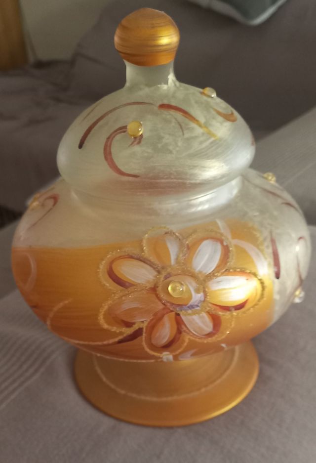 Anfora vetro decorata