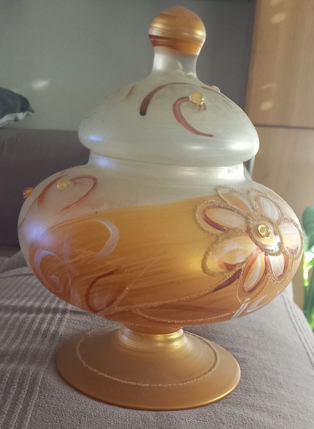 Anfora vetro decorata