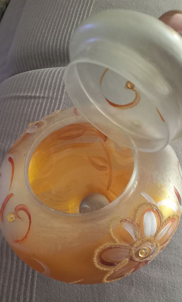 Anfora vetro decorata