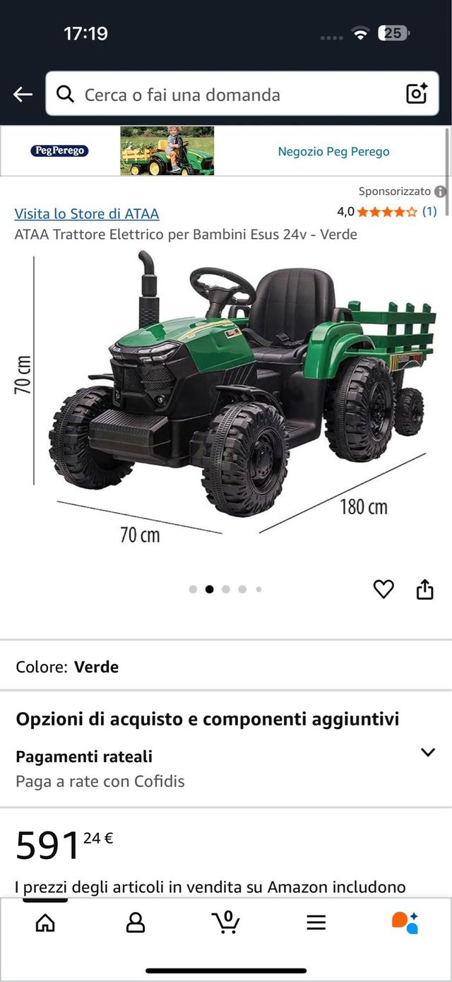 Trattore elettrico bimbo