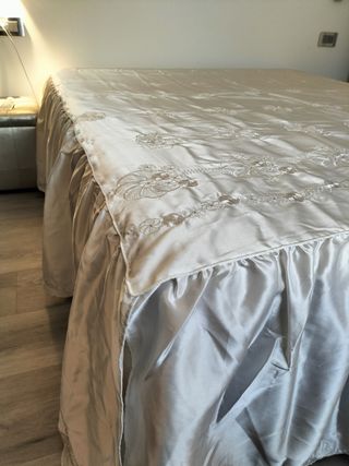 Copriletto raso bianco - Matrimoniale