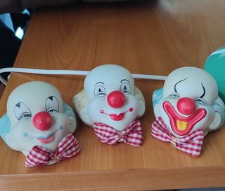 3 Teste Clown Ceramica Vintage