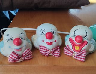 3 Teste Clown Ceramica Vintage