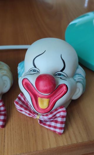 3 Teste Clown Ceramica Vintage