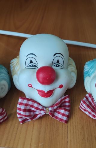 3 Teste Clown Ceramica Vintage