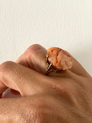 Anillo Jade Tallado Oro 14k