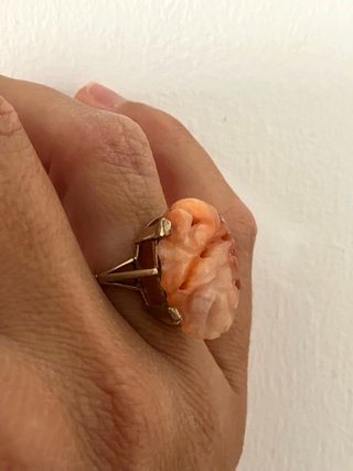 Anillo Jade Tallado Oro 14k