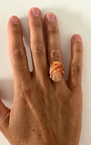 Anillo Jade Tallado Oro 14k