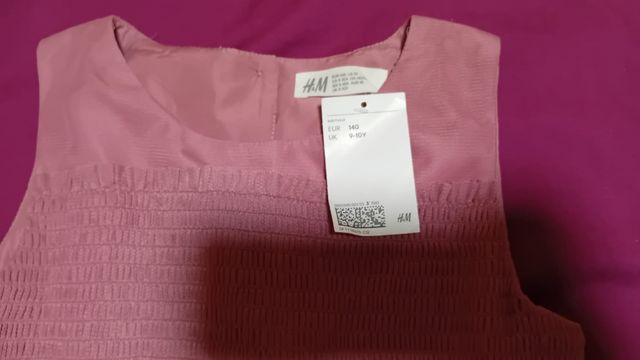 Vestido niña rosa nuevo H&M