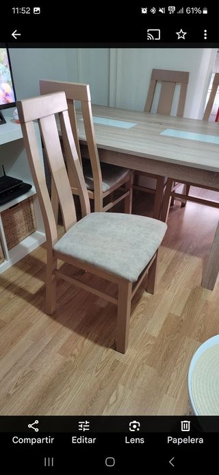 Tavolo da pranzo e 4 sedie, allungabili