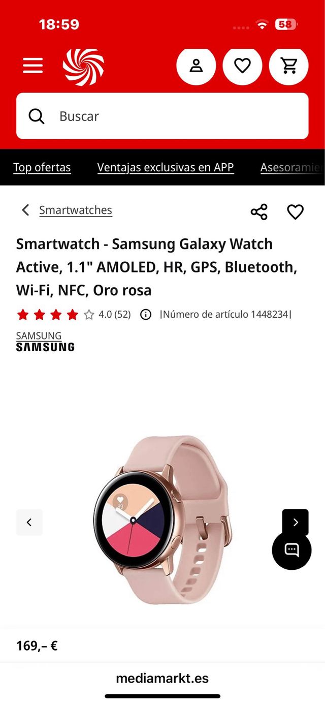 OCASION!! Samsung Galaxy Watch Active - Oro Rosa