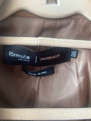 Abrigo lana beige largo talla S