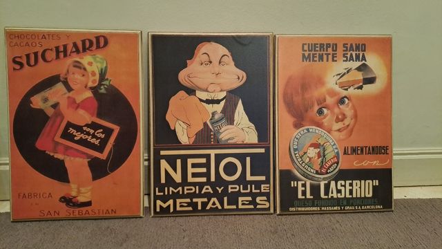 3 Cuadros Vintage Publicidad