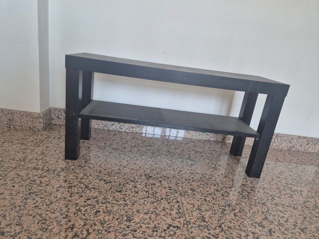 Mesa auxiliar negra - 2 estantes