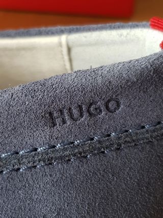 HUGO Suede Leather Moccasin, Size 44, NEW with Box