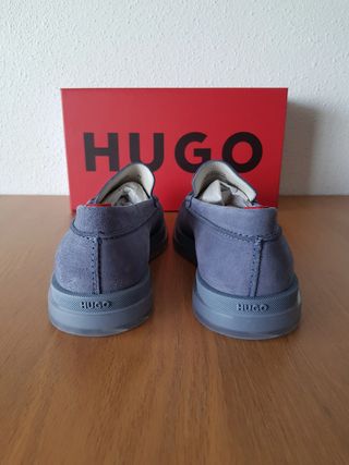 HUGO Suede Leather Moccasin, Size 44, NEW with Box
