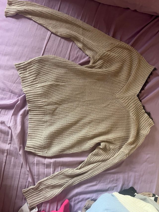 Suéter beige de punto