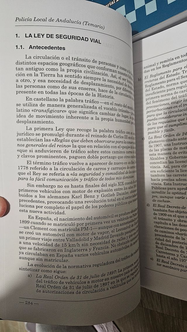 Temario de policía local para Andalucía. 