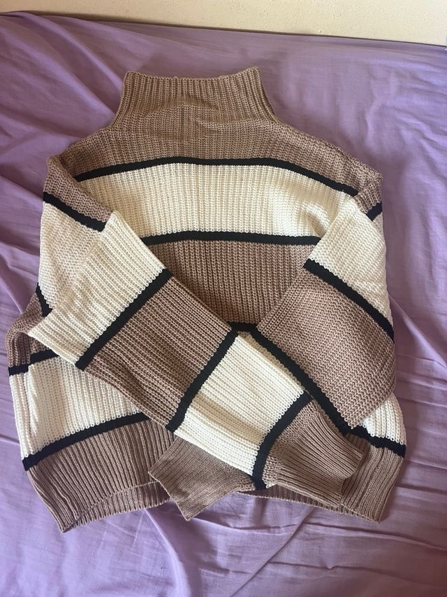 Jersey rayas marrón-blanco