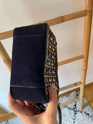 Bolso Sandro verde y plata