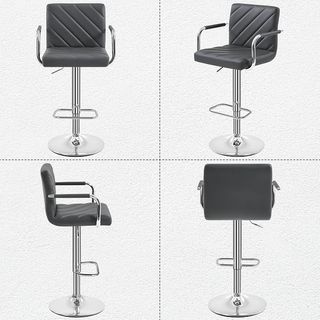 Taburetes negros metal cuero sintético