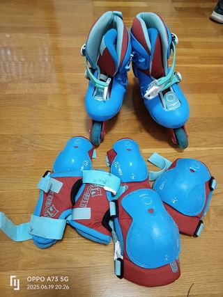 Patines Oxelo talla 28-30 + protecciones