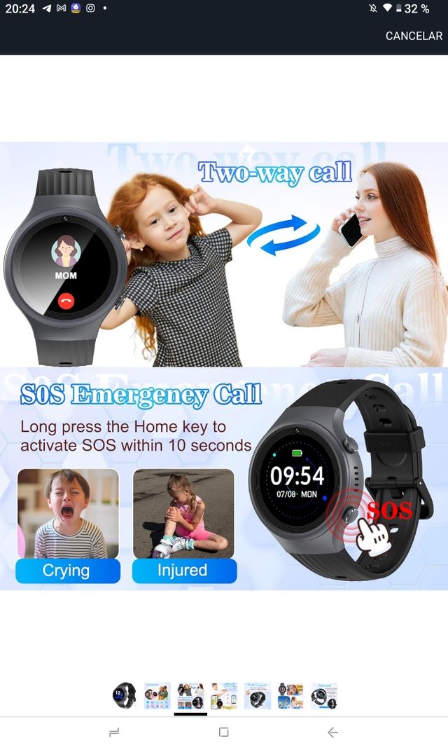 Smartwatch juvenil - Gris y negro