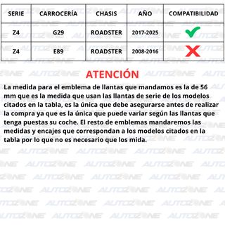 Pack emblemas BMW Negros para Z4 G29