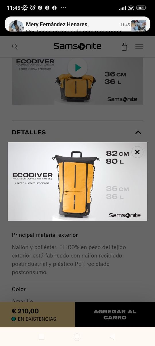 Samsonite Recylcex Mochila Amarilla