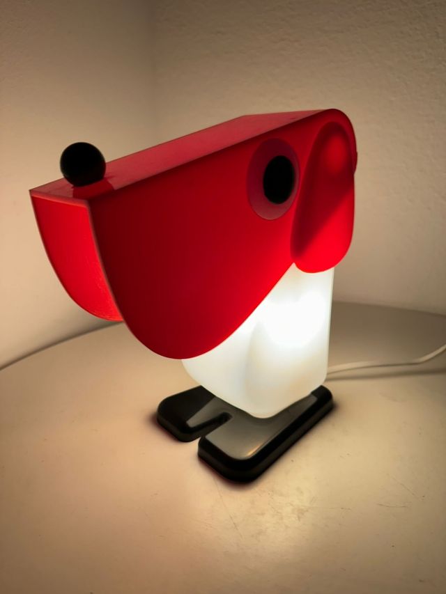 Lampada cane vintage rossa