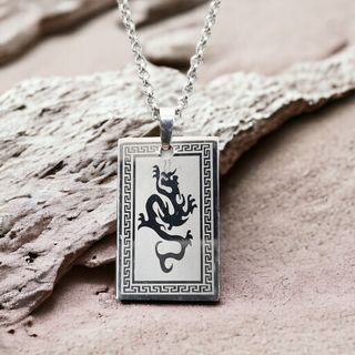Colgante dragón serpiente plata
