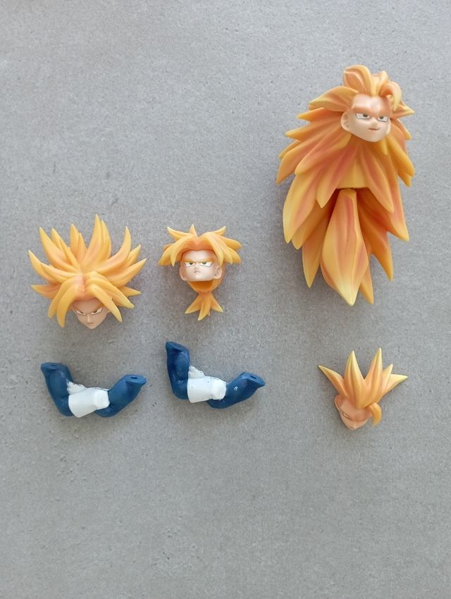 Cabezas y pelo Goku y Trunks. SH Figuarts.