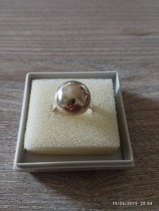 Anillo plata bola
