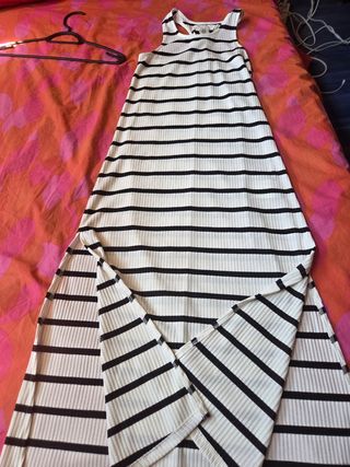 Vestido rayas blanco-negro niña 