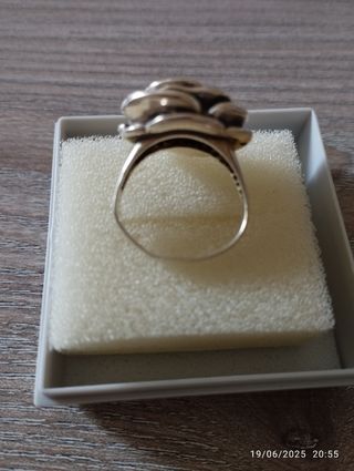 Anillo plata rosa