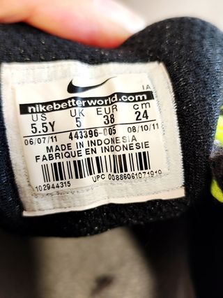 Zapatillas Nike negras y amarillas talla 38