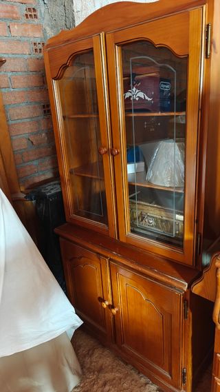 Conjunto muebles madera salón